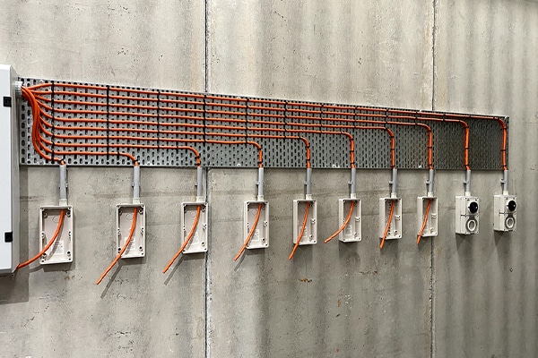 wiring installation in a commercial warehouse